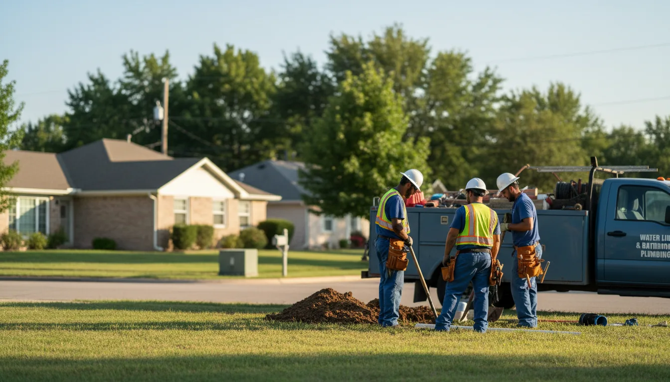 Residential water line and bathroom plumbing service in Connersville, IN